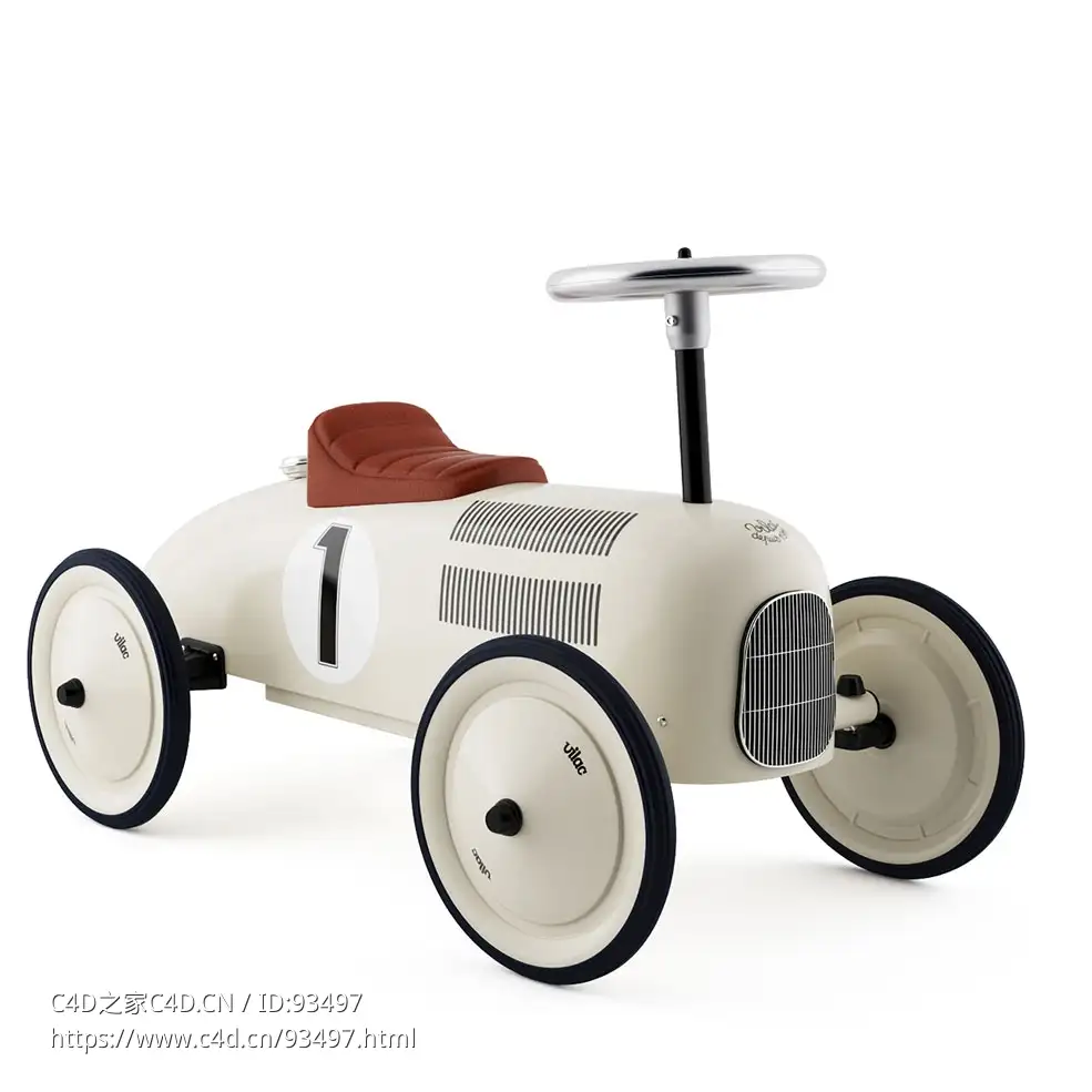 Vilac品牌复古金属童车3D模型素材下载Retro Ride-On Metal Car by Vilac