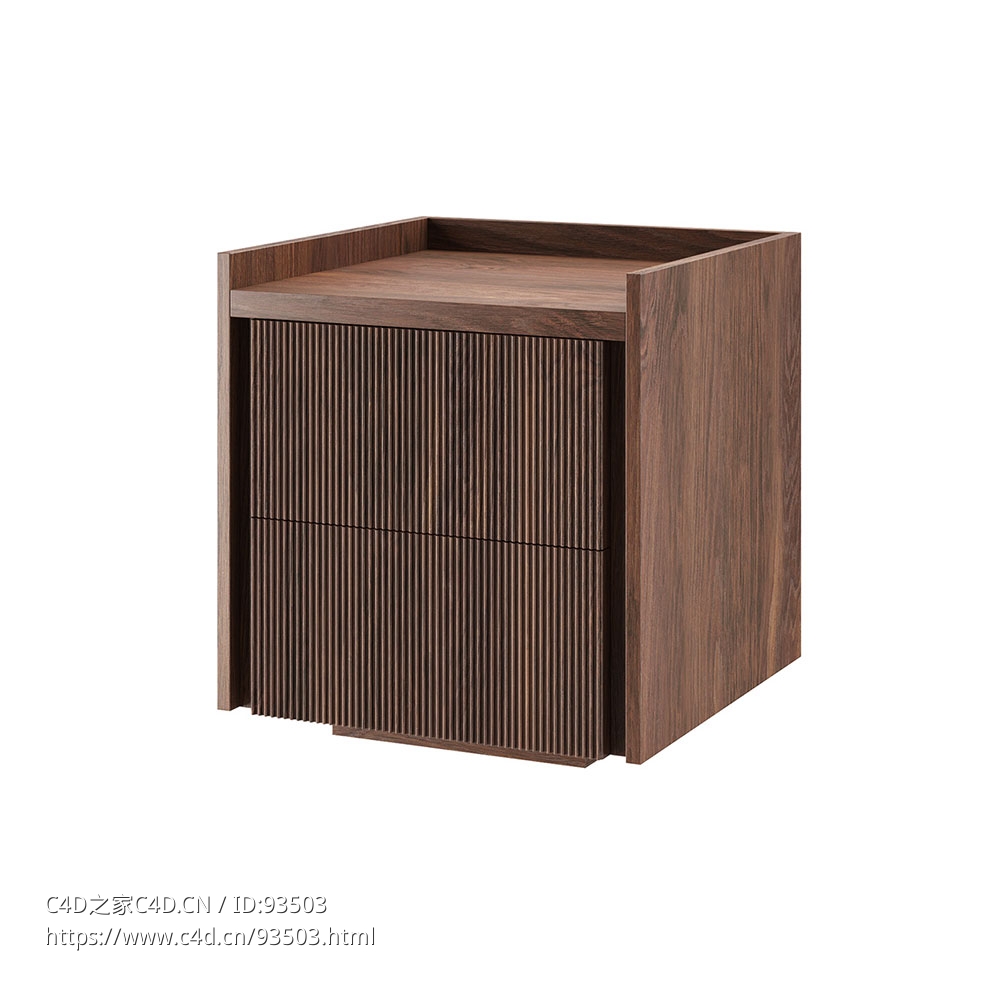 Riva 1920品牌1.1型革新床头柜3D模型素材下载Revo Nightstand Table 1.1 by Riva 1920