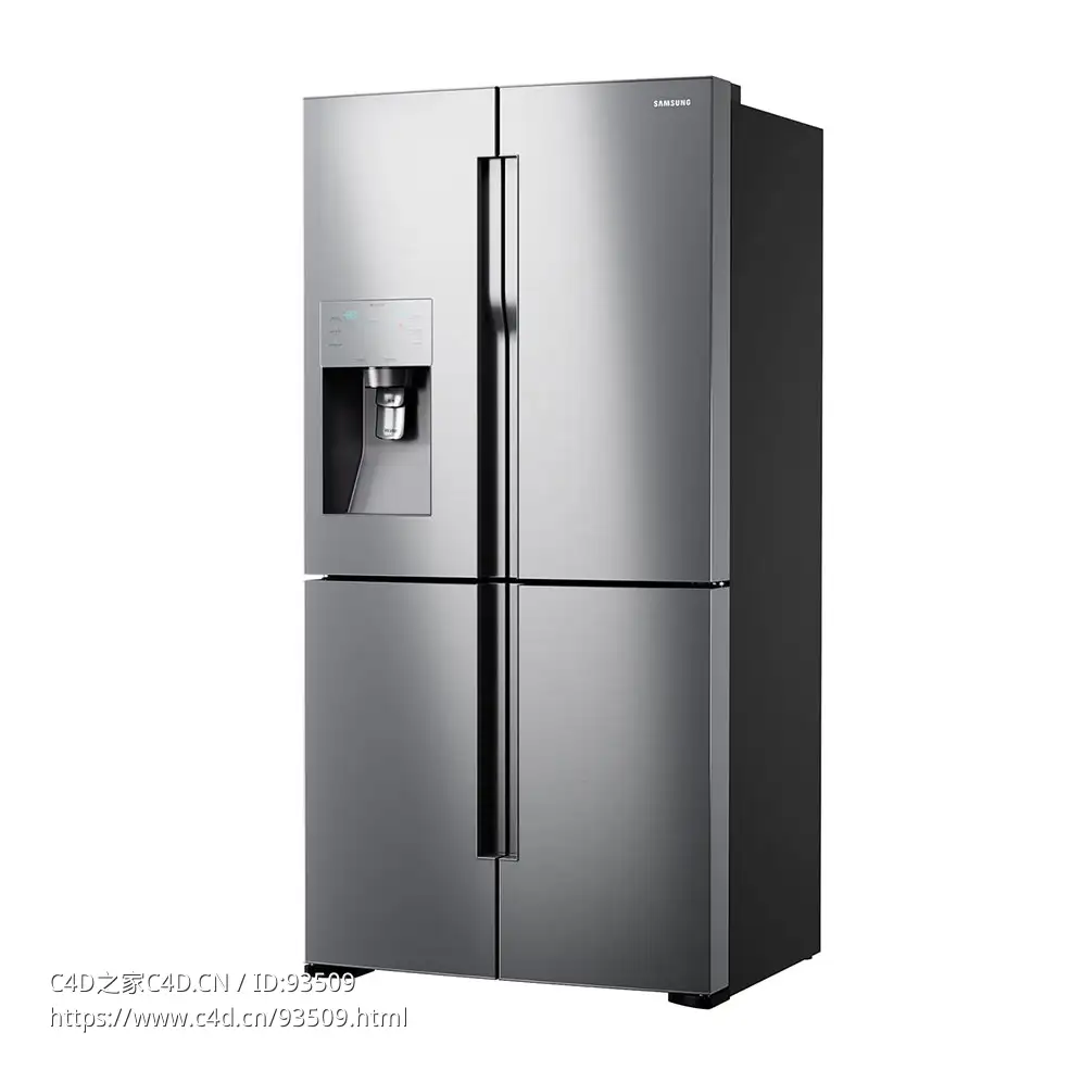 三星183厘米RF56系列对开门冰箱3D模型素材下载RF56 French Door 183 cm by Samsung
