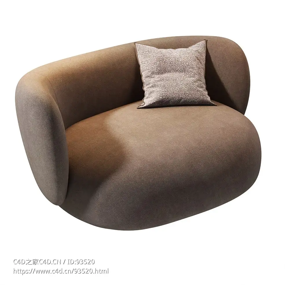 Ferm Living品牌里科弧形沙发3D模型素材下载Rico Sofa Curve by Ferm Living