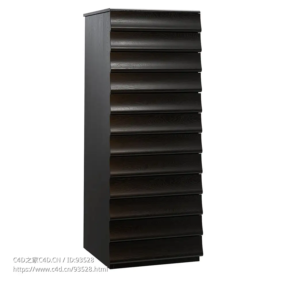 Bolzan品牌褶皱系列高抽屉柜3D模型素材下载Rideaux Chest Of Drawers High by Bolzan