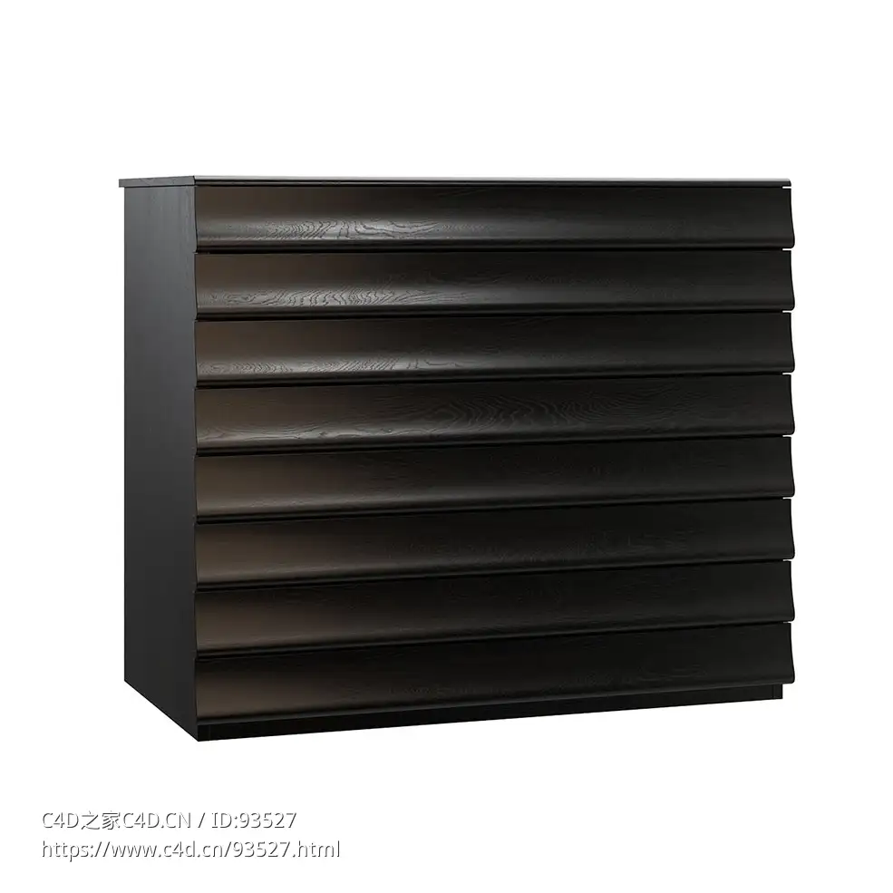 Bolzan品牌褶皱系列抽屉柜3D模型素材下载Rideaux Chest Of Drawers by Bolzan