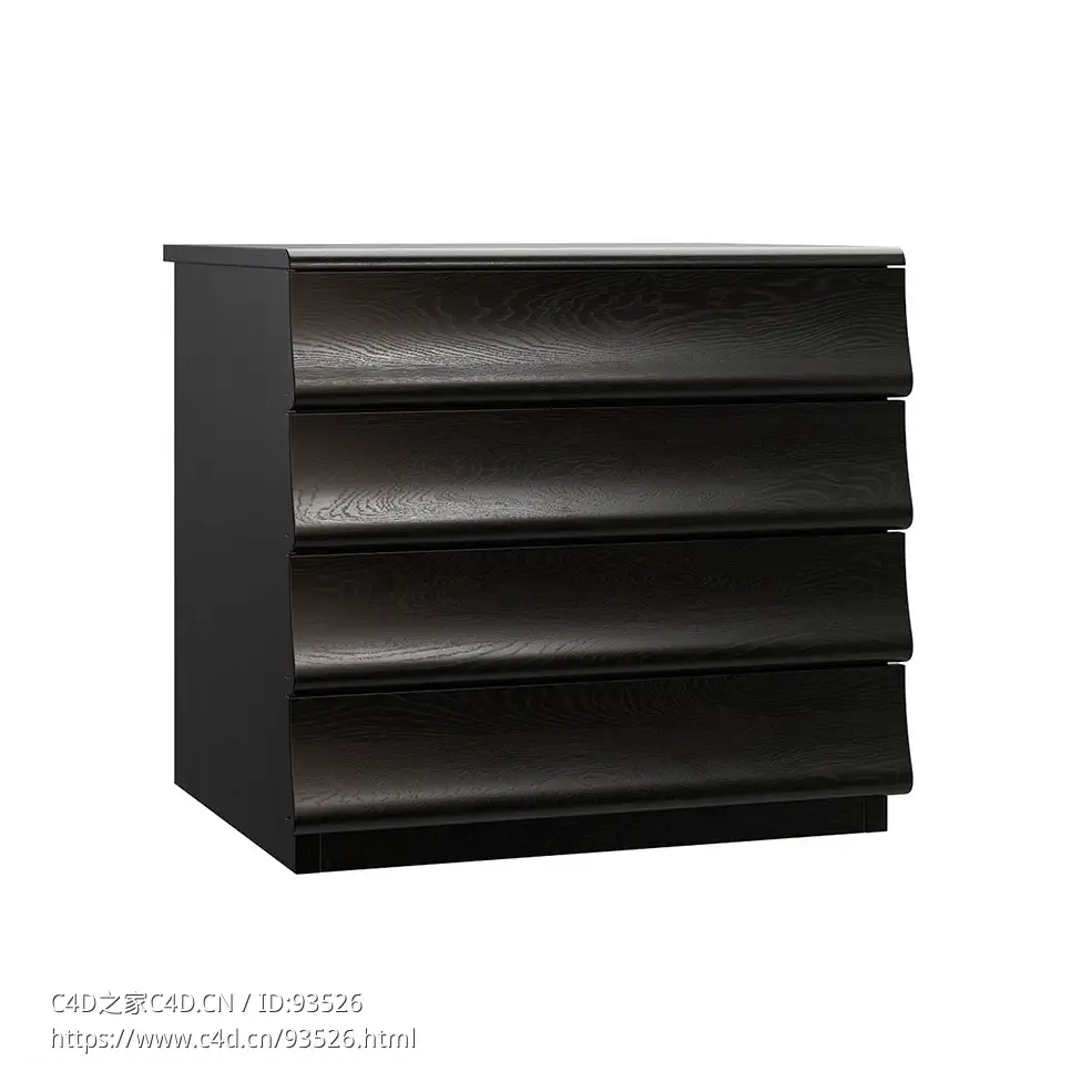 Bolzan品牌褶皱系列床头柜3D模型素材下载Rideaux Bedside Table by Bolzan