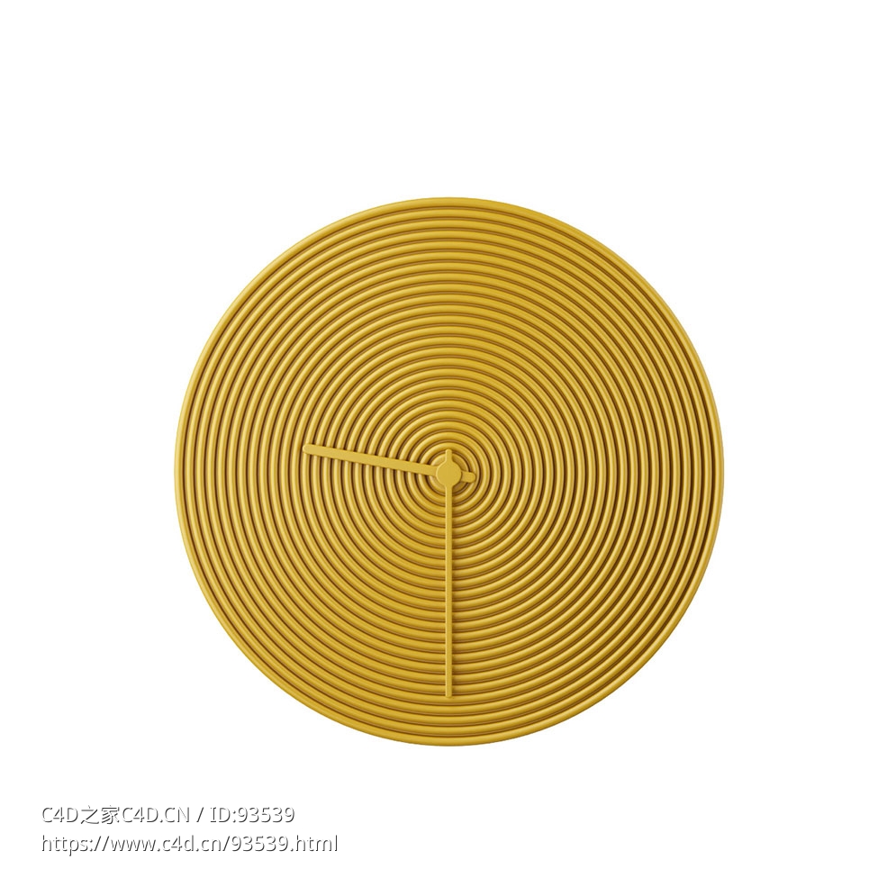 环形挂钟陶瓷圆环壁挂时钟3D模型素材下载Ring Wall-mounted Ceramic Clock by Atipico