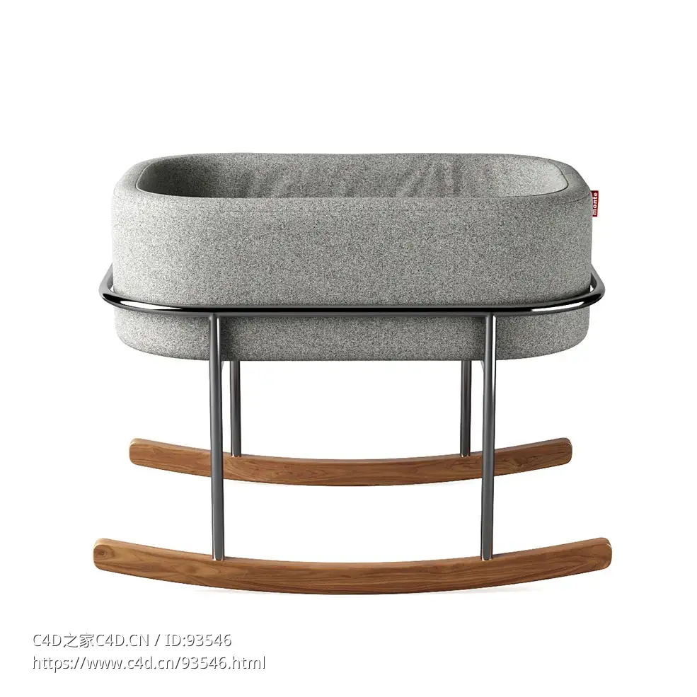 婴儿摇篮床Rockwell婴儿床3D模型素材下载Rockwell Bassinet by Monte Design