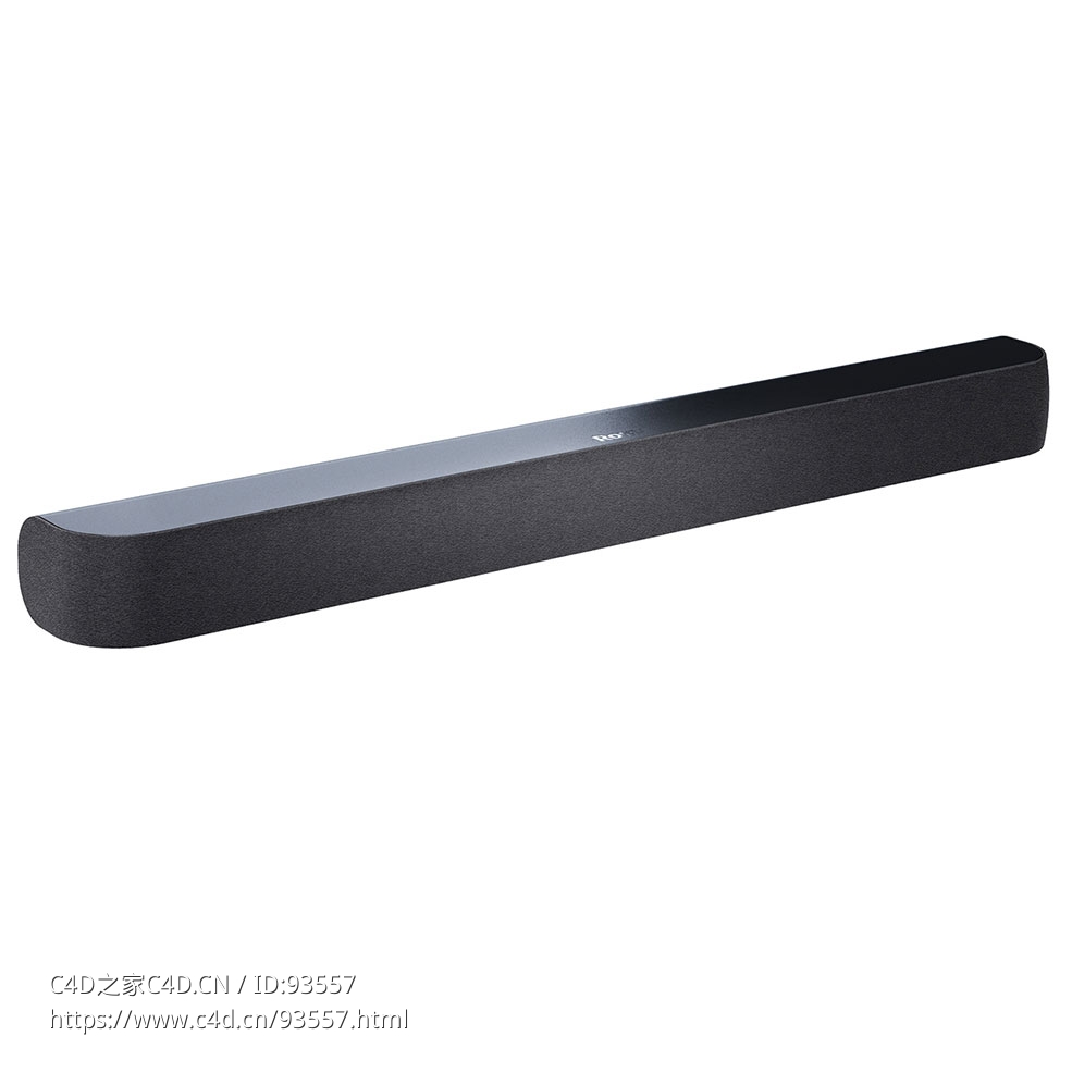 智能音响条家庭影院音响系统3D模型素材下载Roku Smart Soundbar by Roku