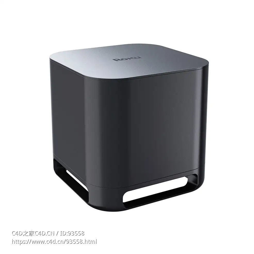 无线重低音音箱家庭影院低音炮3D模型素材下载Roku Wireless Subwoofer by Roku