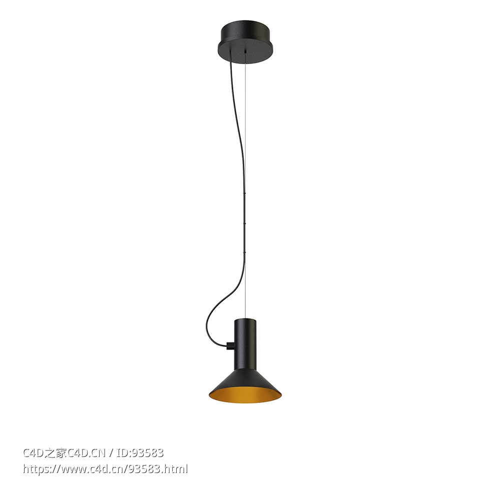 1号悬吊灯2481E0BK1黑色悬吊灯3D模型素材下载Roomor 1 Suspended Light 2481E0BK1 by