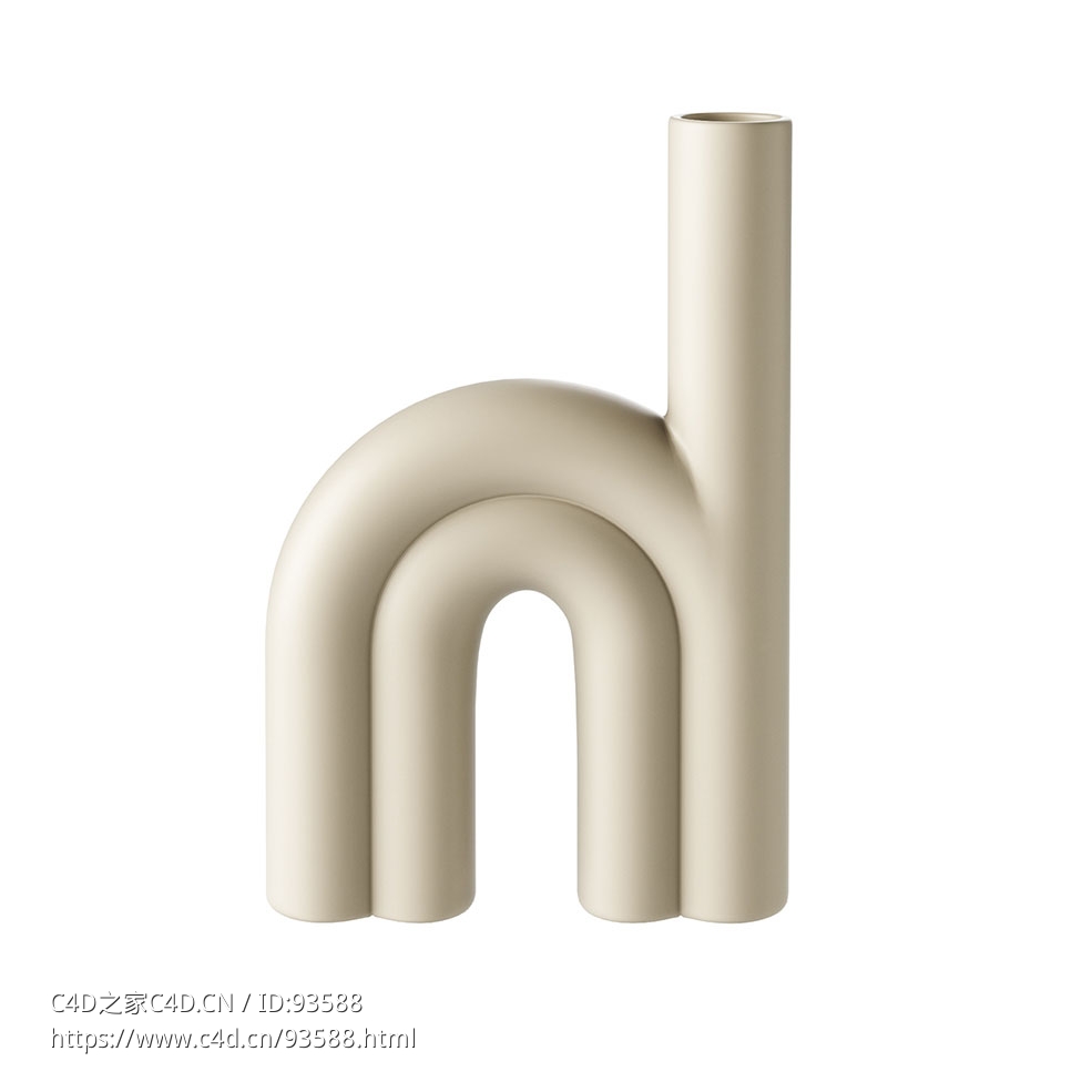 大号绳纹花瓶陶瓷装饰花瓶3D模型素材下载Rope Large Vase by DBKD