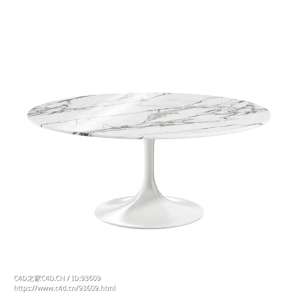 萨里宁咖啡桌设计师茶几3D模型素材下载Saarinen Coffee Table by Knoll
