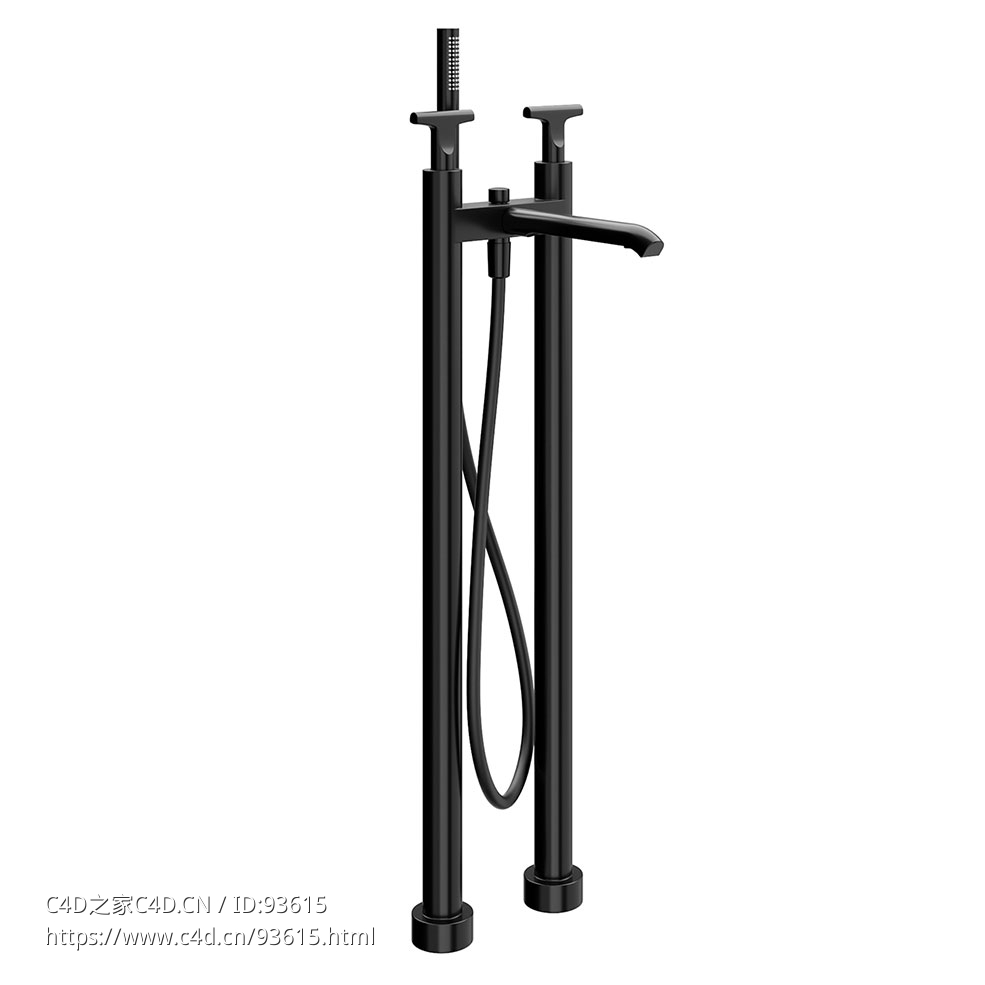 落地式浴缸龙头独立式浴缸龙头3D模型素材下载Sailing Floor-Mounted Bathtub Mixer by