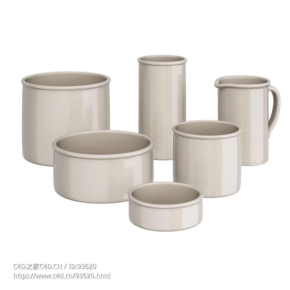 传统陶器装饰陶瓷器皿3D模型素材下载Salina Traditional Pottery by e15