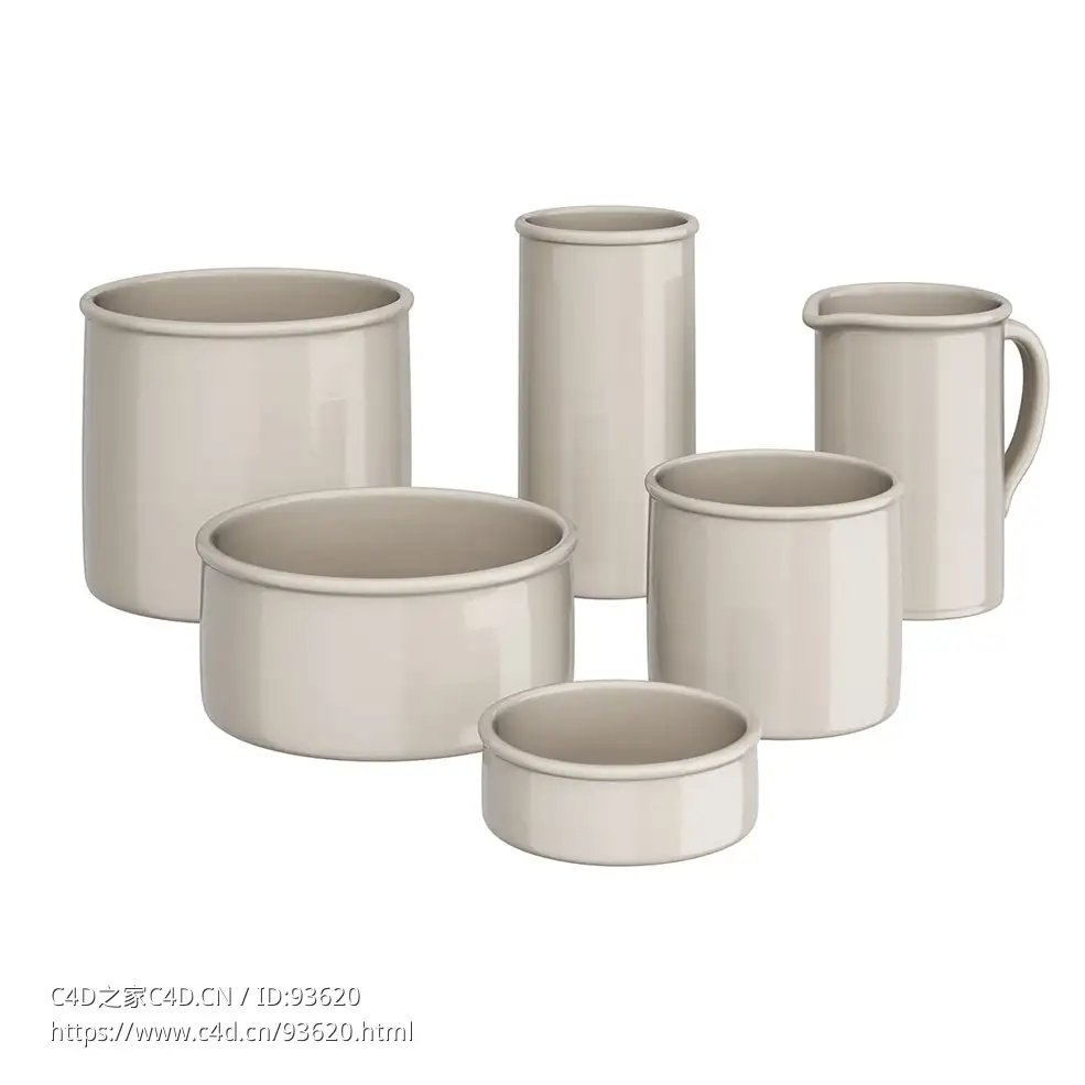 传统陶器装饰陶瓷器皿3D模型素材下载Salina Traditional Pottery by e15
