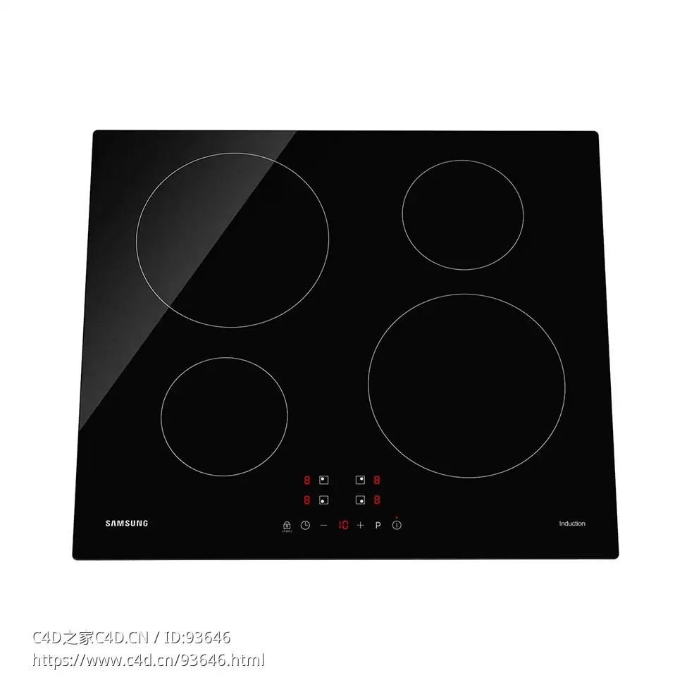 60厘米自供电感应灶具升级版3D模型素材下载Self-sufficient Induction Hob 60 cm NZ64