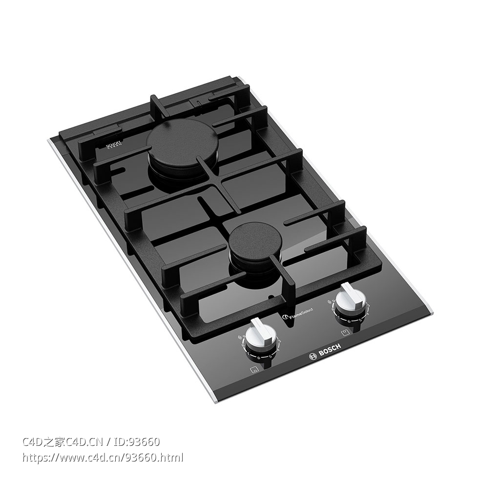 8系列30厘米多米诺燃气灶具3D模型素材下载Series 8th Domino Gas Hob 30 cm PRB3A6D79