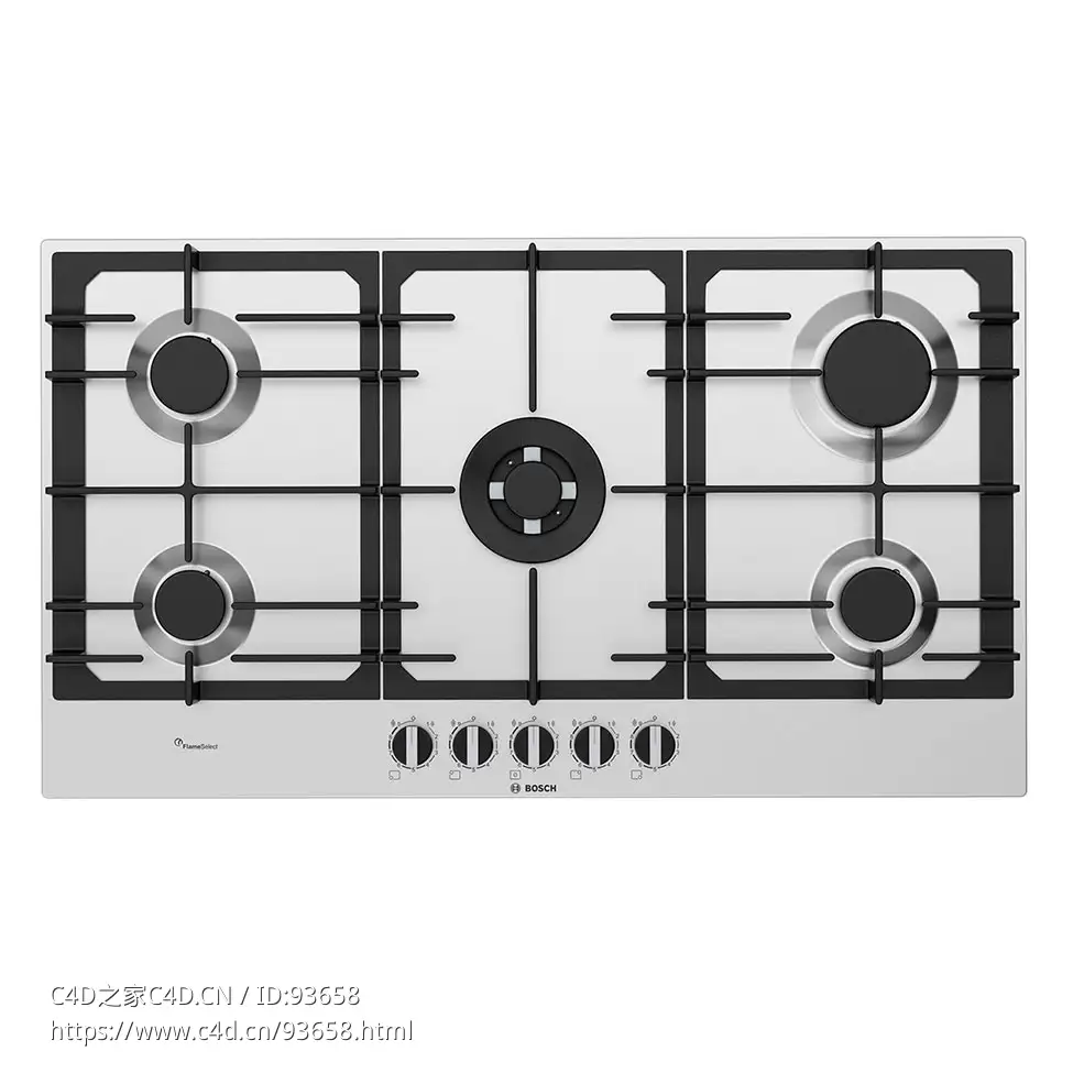 6系列60厘米燃气灶具3D模型素材下载Series 6 Gas Hob 60 cm PCH6A5C90 by Bosch - C4D之家 - 2621.jpg