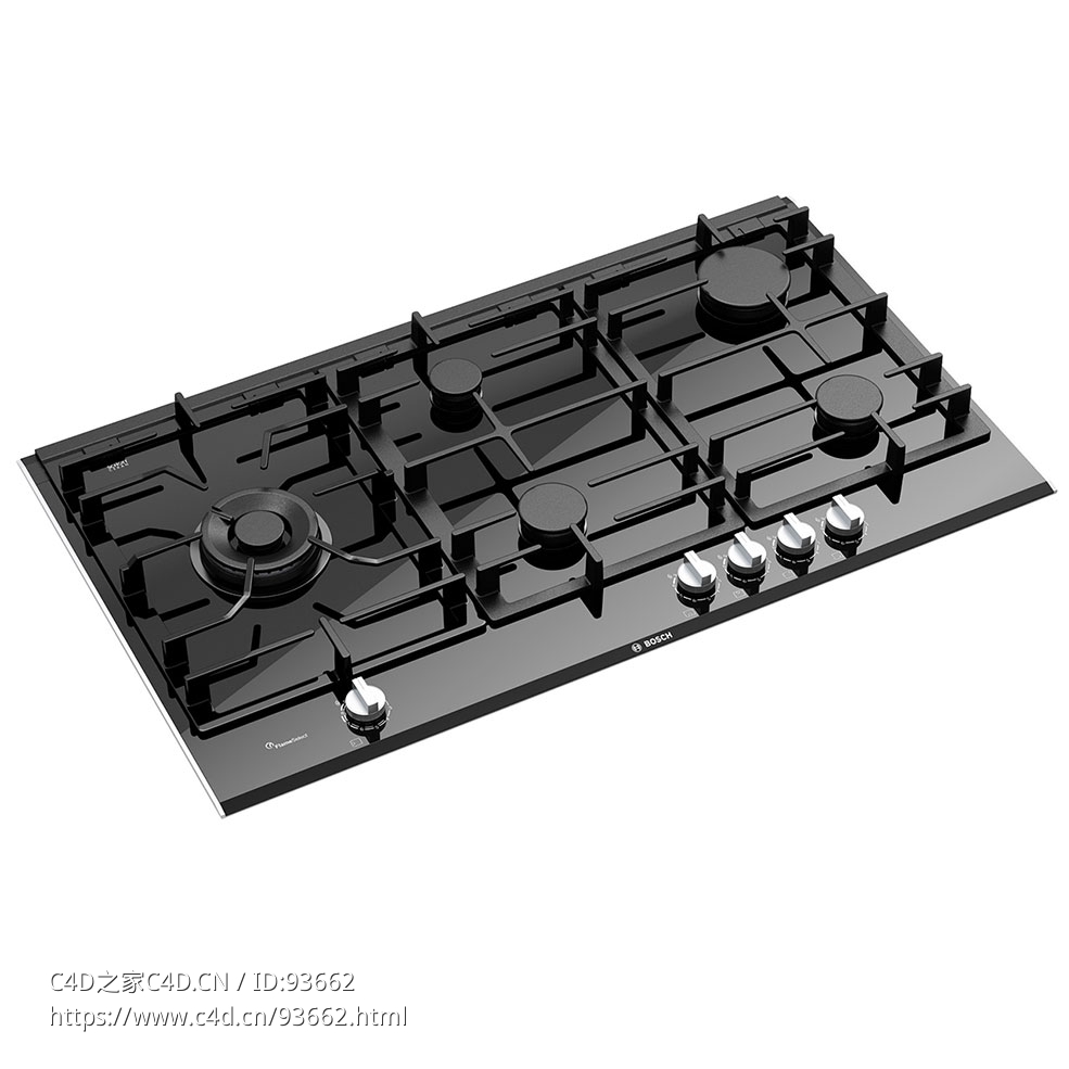 8系列90厘米燃气灶具3D模型素材下载Series 8th Gas Hob 90 cm PRS9A6D70 by Bosch