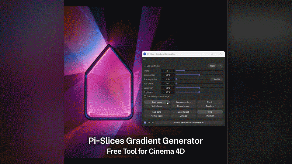 Pi-Slices 渐变生成器（Cinema 4D 插件）