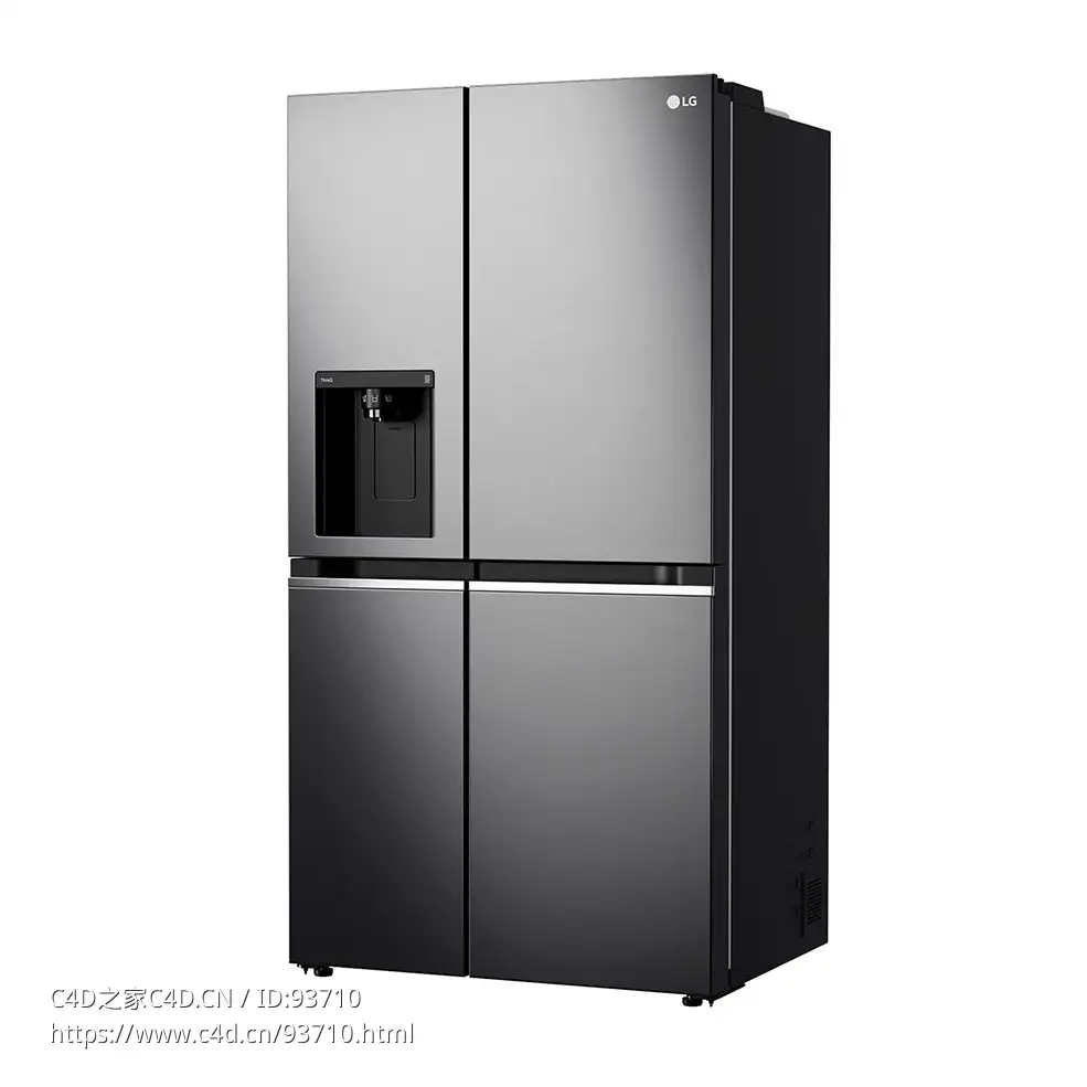 GSLV系列对开门冰箱2022款3D模型素材下载Side-by-side GSLV Fridge Freezer 2022 by L