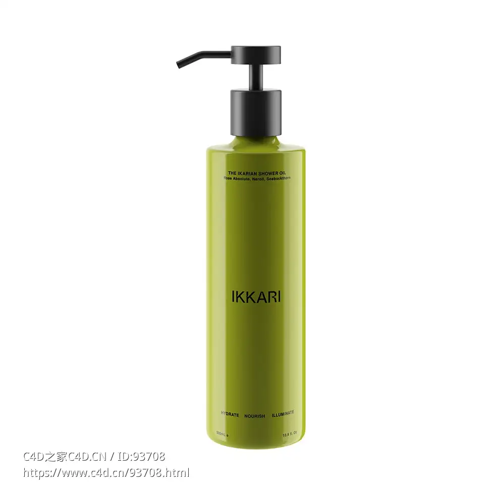 500毫升沐浴油3D模型素材下载Shower Oil 500ml by Ikkari