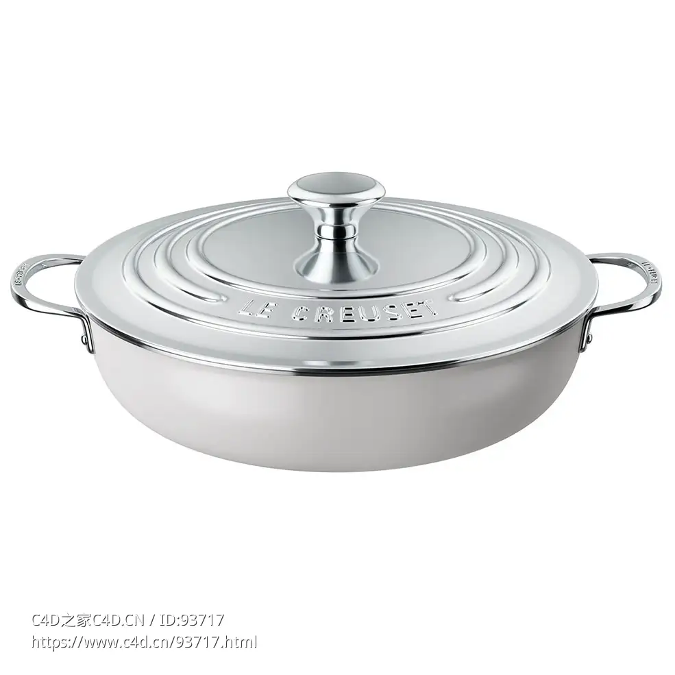 铸铁浅底炖锅3D模型素材下载Signature Shallow Casserole by Le Creuset - C4D之家 - 2651.jpg