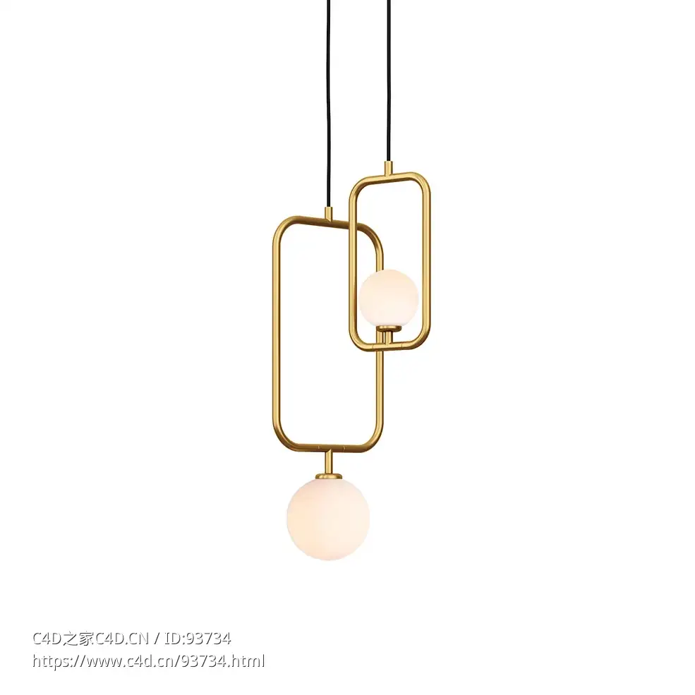 大小搭配圆形吊灯3D模型素材下载Sircle Pendant S and L by Seed Design