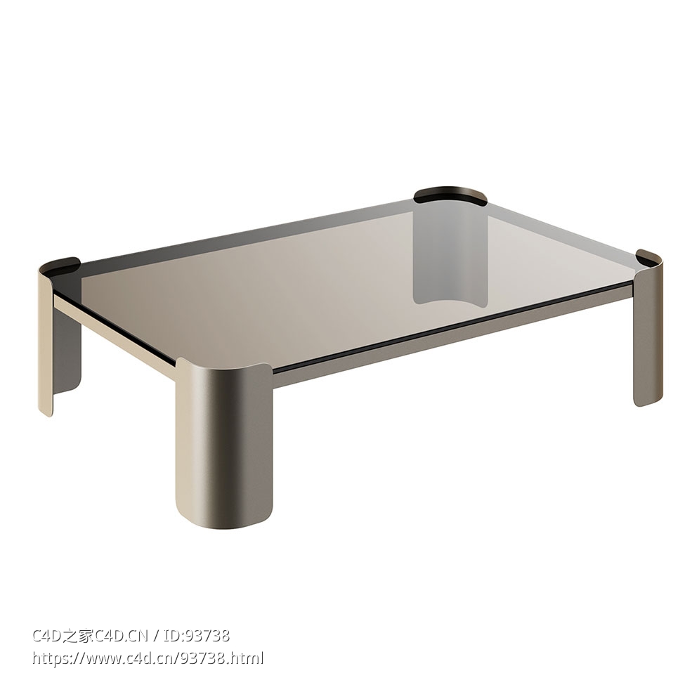 长方形咖啡桌3D模型素材下载Skin Rectangular Coffee Table by Ditre Italia