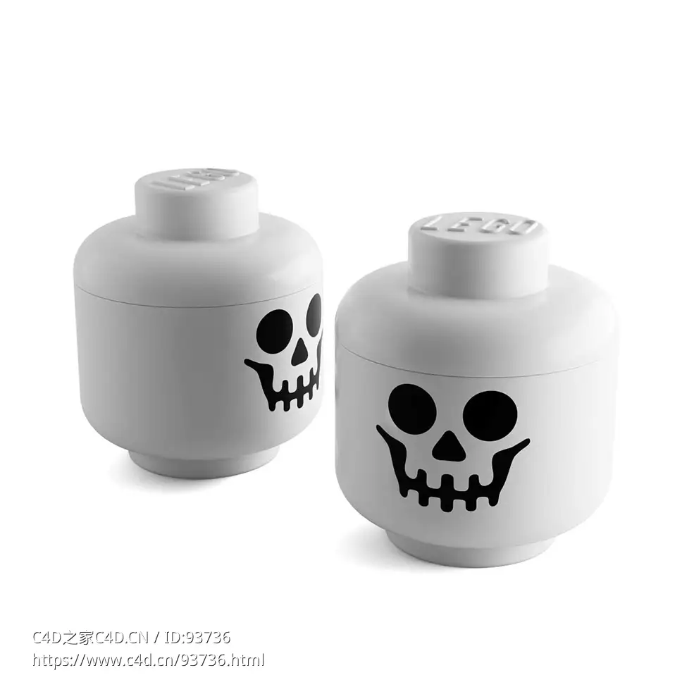 骷髅头储物盒3D模型素材下载Skeleton Storage Head by Lego