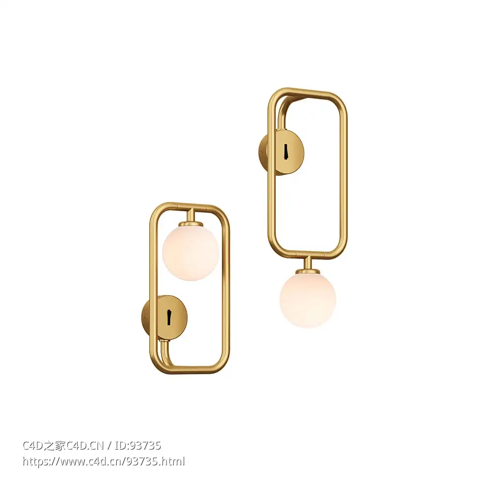 圆形壁灯3D模型素材下载Sircle Wall Light by Seed Design