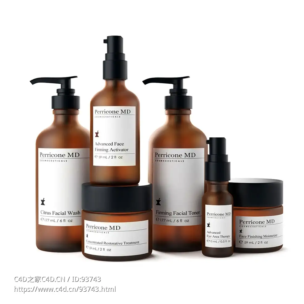 高端护肤套装3D模型素材下载Skincare Set by Perricone