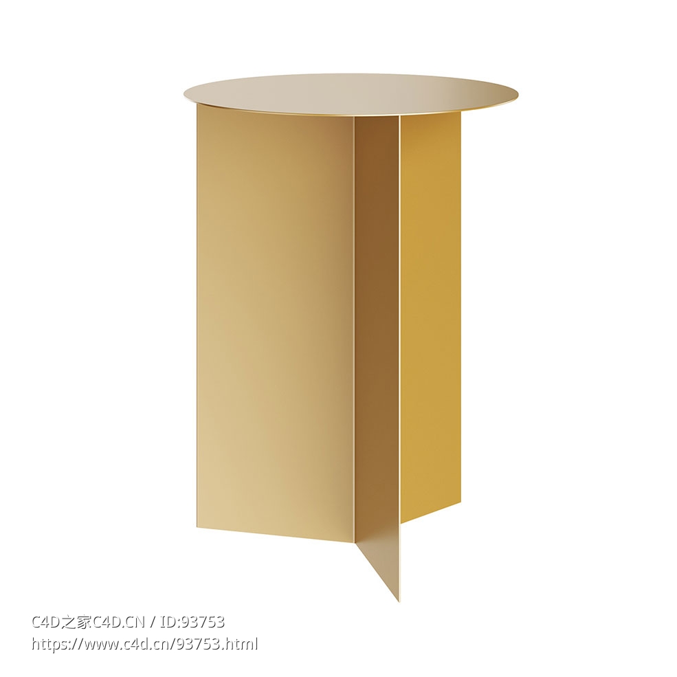 高脚圆形开槽边几3D模型素材下载Slit Side Table Round High by Hay