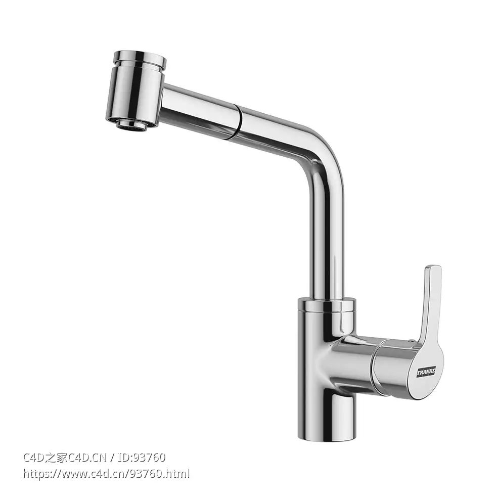 L型智能抽拉式厨房龙头3D模型素材下载Smart Kitchen Tap Pull Out Spray L by Franke
