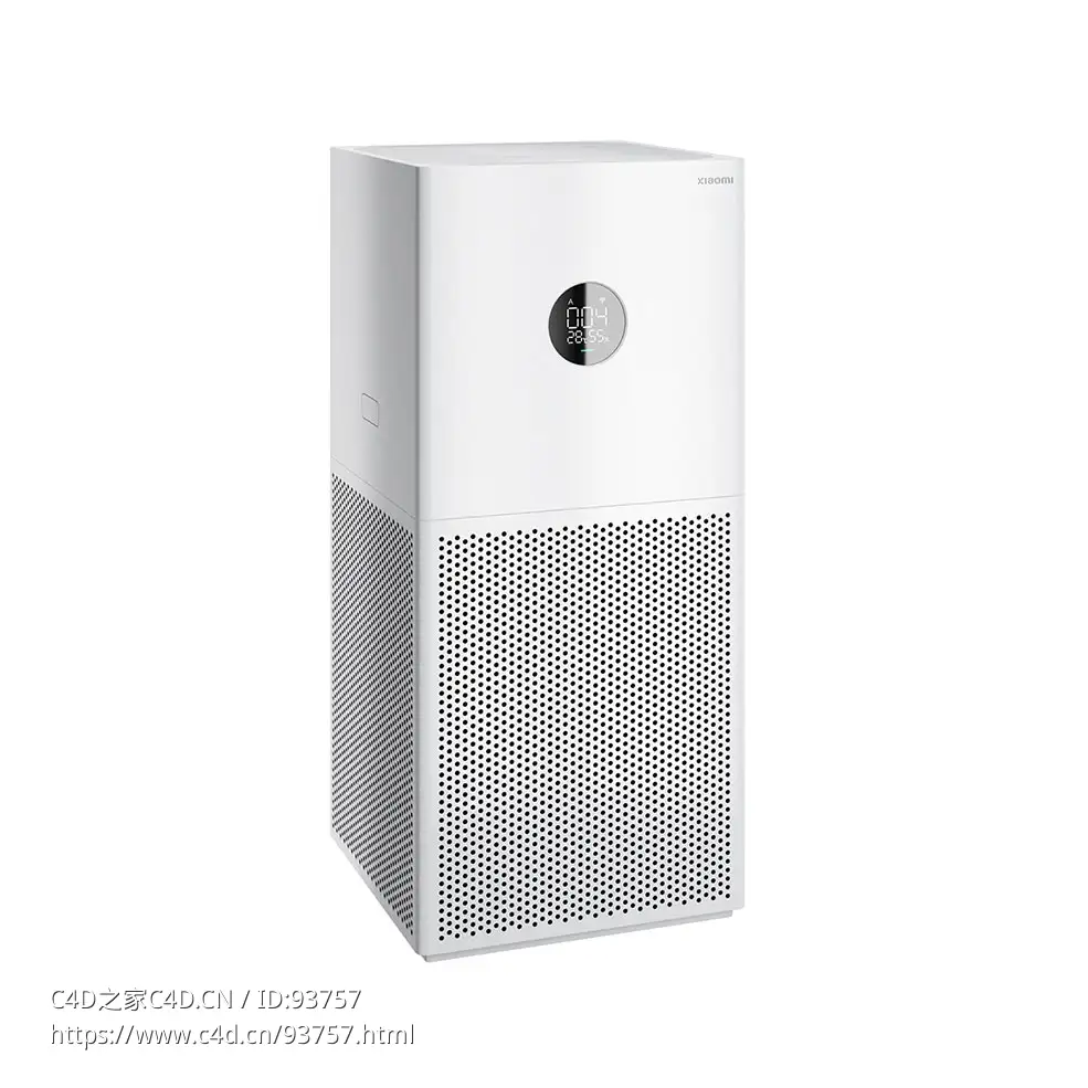 智能空气净化器4代轻便版3D模型素材下载Smart Air Purifier 4 Lite by Xiaomi