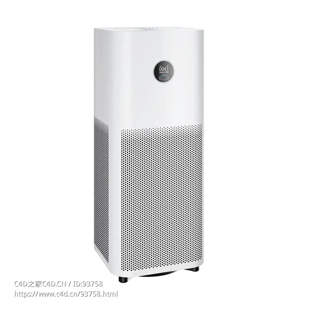 智能空气净化器4代专业版3D模型素材下载Smart Air Purifier 4 Pro by Xiaomi