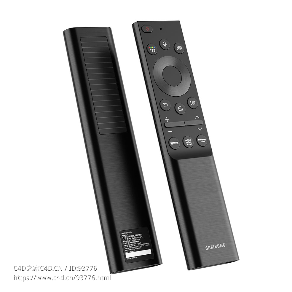 太阳能遥控器2021款三星品牌环保遥控器3D模型素材下载SolarCell Remote 2021 by Samsu