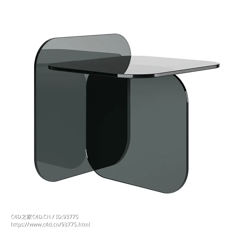 太阳系列玻璃边几ClassiCon设计的矩形玻璃边桌3D模型素材下载Sol Rectangular Glass S
