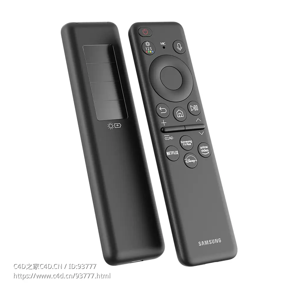 太阳能遥控器2023款三星品牌新款环保遥控器3D模型素材下载SolarCell Remote 2023 by S