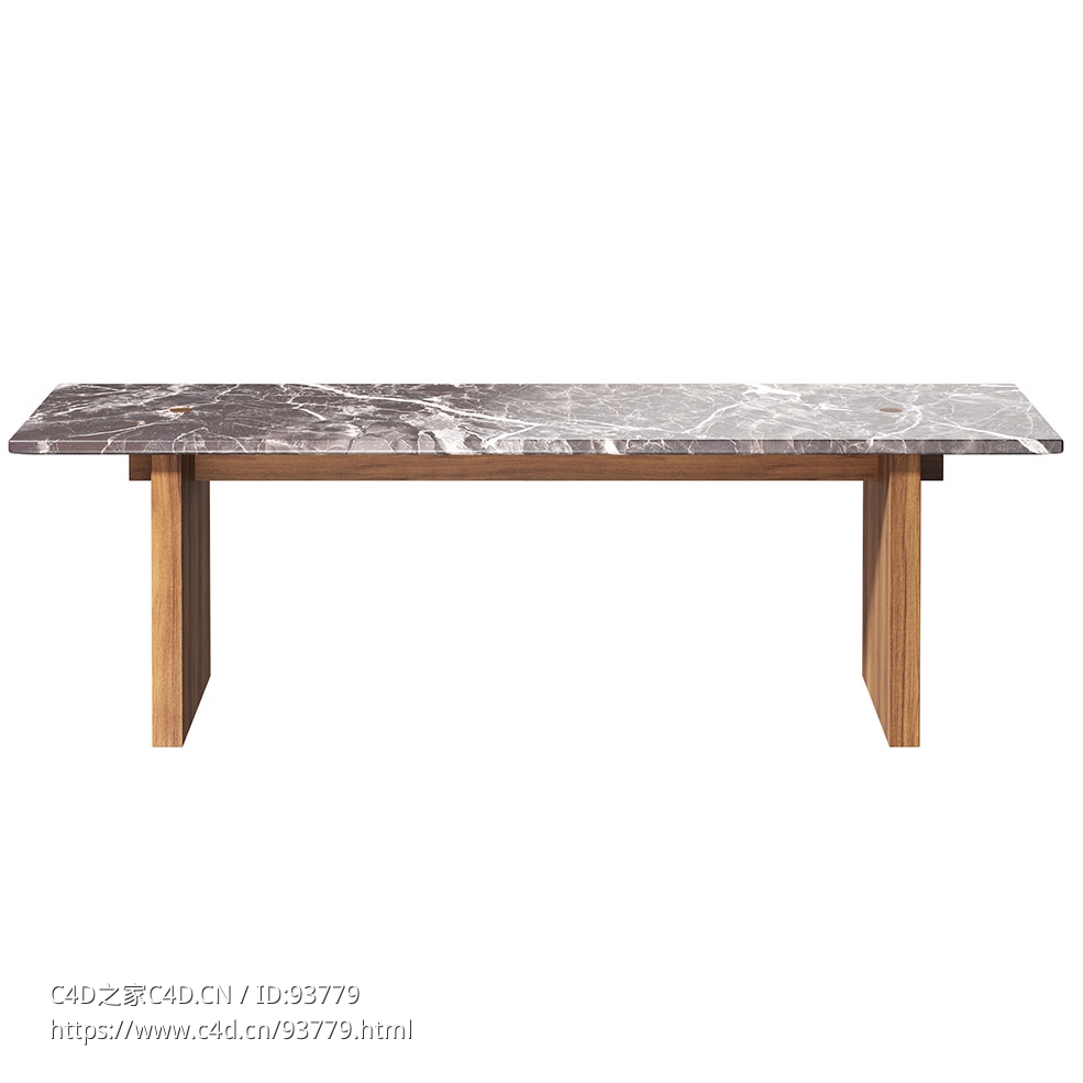 实木咖啡桌Normann Copenhagen设计的简约茶几3D模型素材下载Solid Coffee Table by No