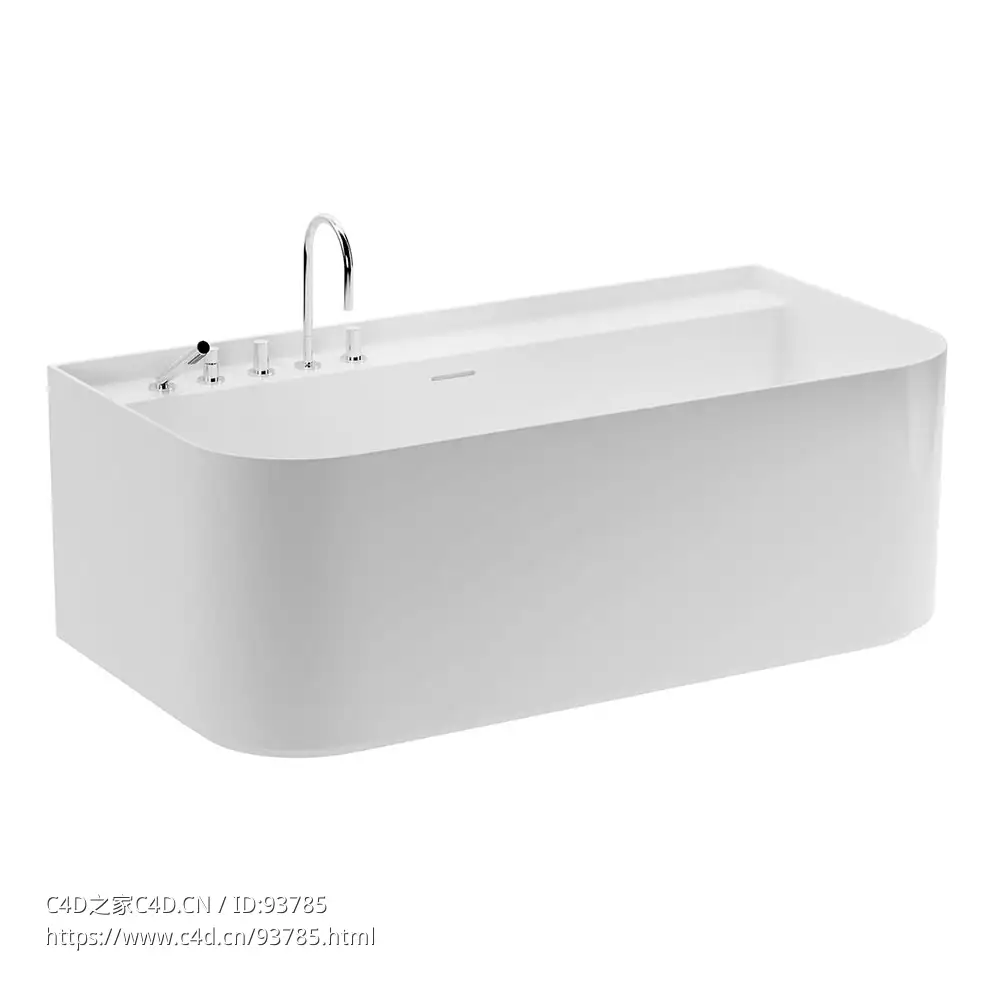 声纳浴缸1600毫米Laufen品牌独立式浴缸3D模型素材下载Sonar Bathtub 1600 mm by Laufe - C4D之家 - 2719.jpg
