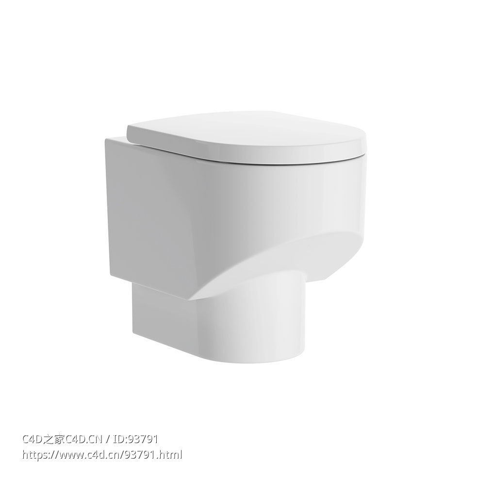 声纳落地式无边冲水马桶Laufen品牌节水马桶3D模型素材下载Sonar Floorstanding WC Rim