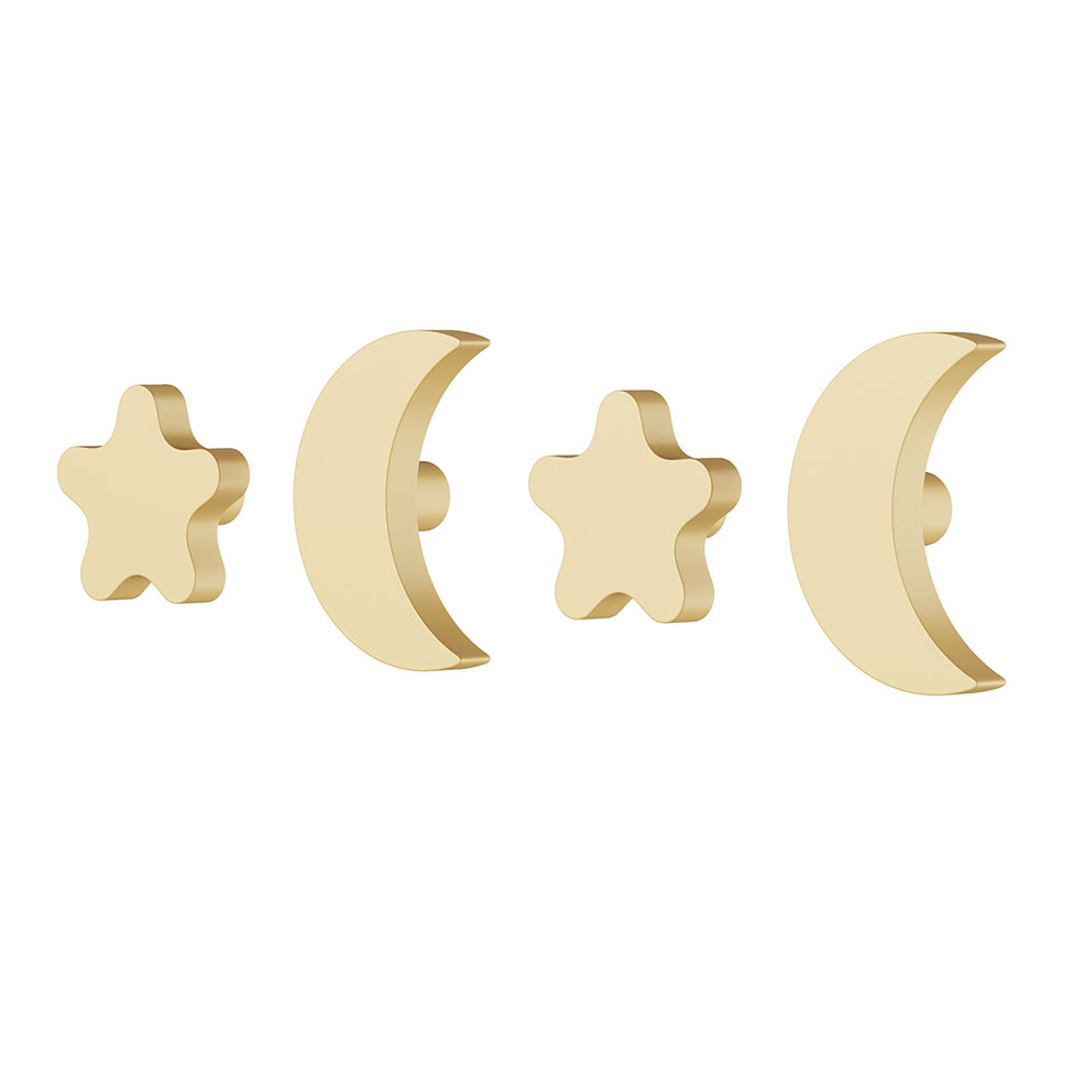 星月挂钩Nofred儿童房装饰挂钩3D模型素材下载Stars and Moons Hooks by Nofred