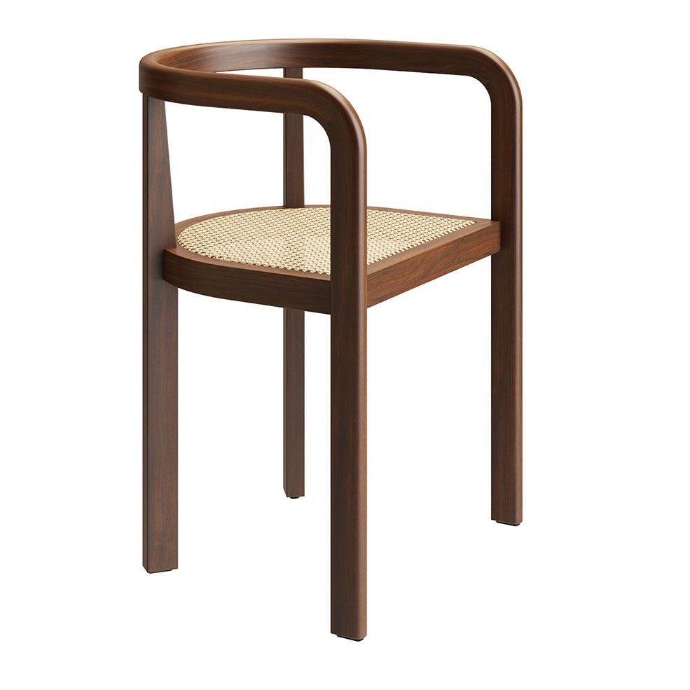 e15品牌胡桃木斯图加特椅3D模型素材下载Stuttgart Chair Walnut by e15