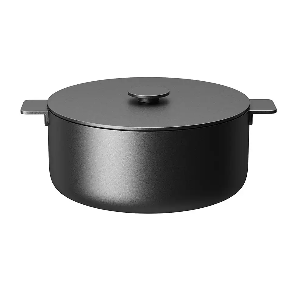 Serax品牌黑色表面系列大号炊具套装3D模型素材下载Surface Black Cooking Pot Set Lar