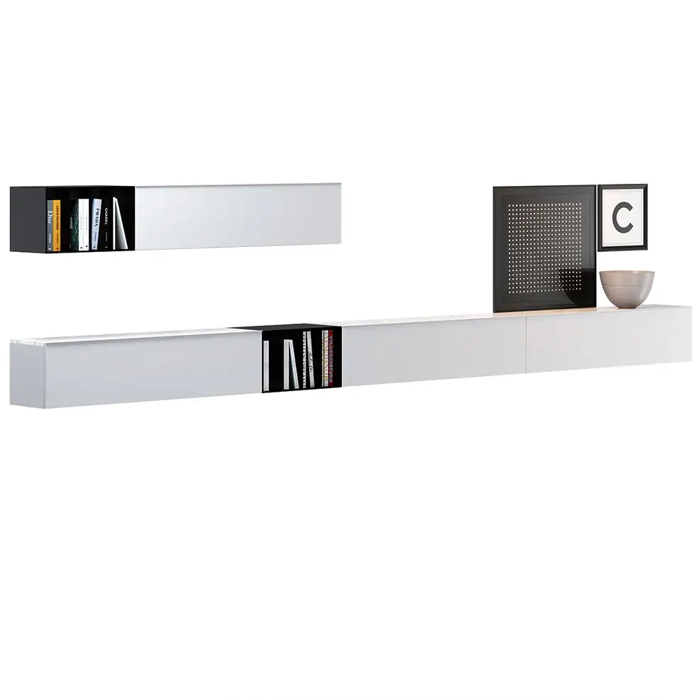 Caccaro品牌悬挂式书柜储物单元3D模型素材下载Suspended Storage Units with Bookcase