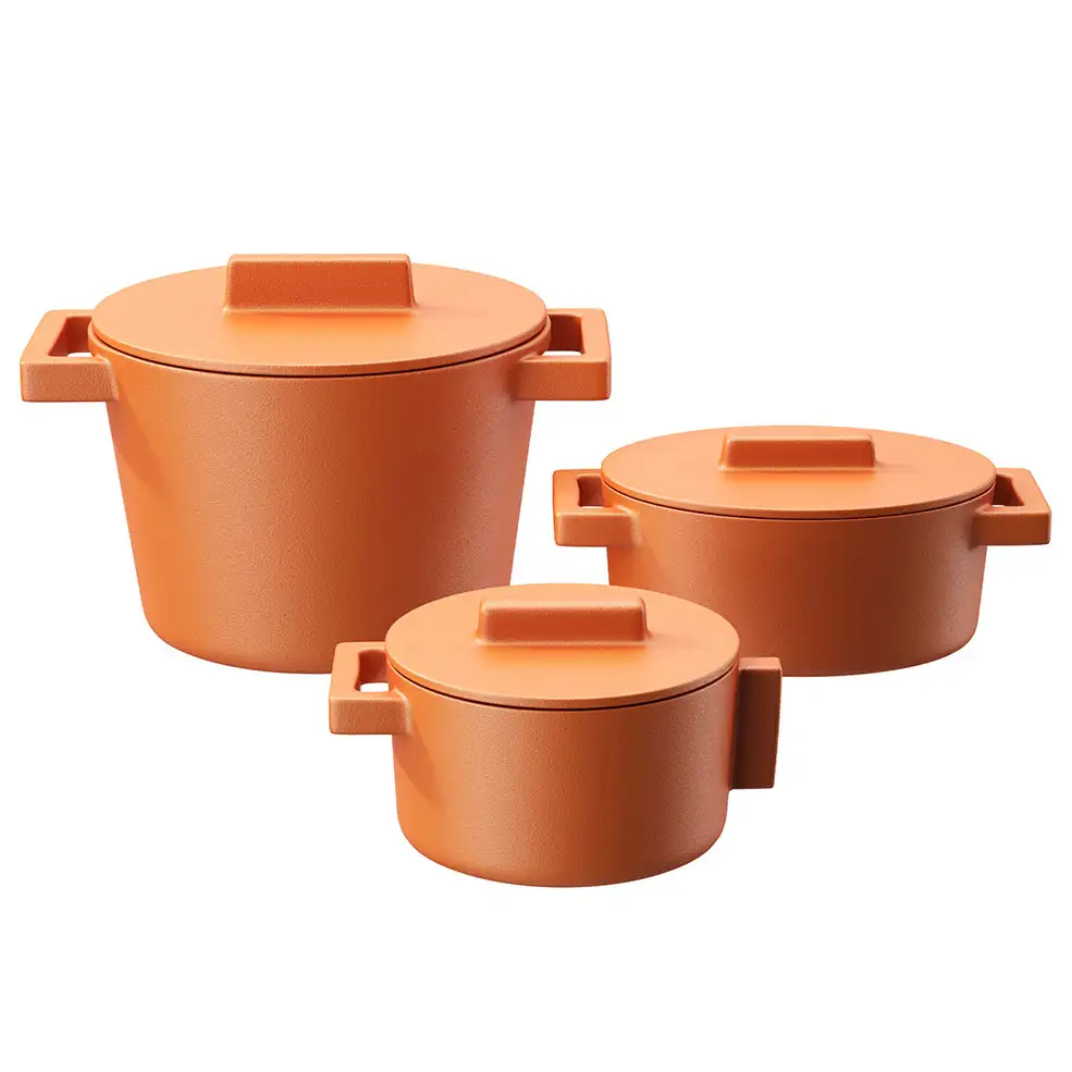 Sambonet品牌陶土铸造锅具套装3D模型素材下载Terra Cotto Cast Pot Set by Sambonet