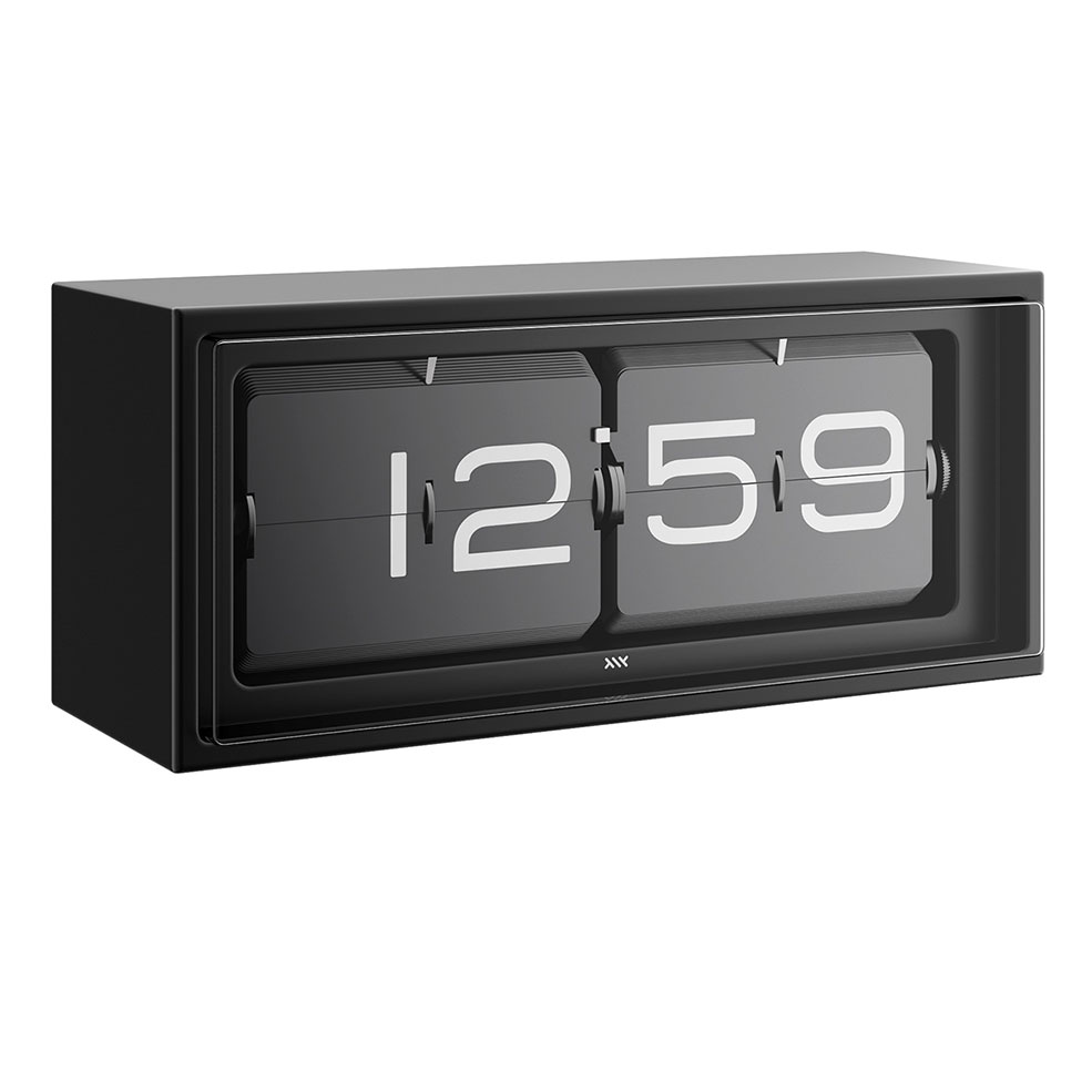 Leff Amsterdam品牌砖块黑色台钟3D模型素材下载The Brick Black Desk Clock by Leff A