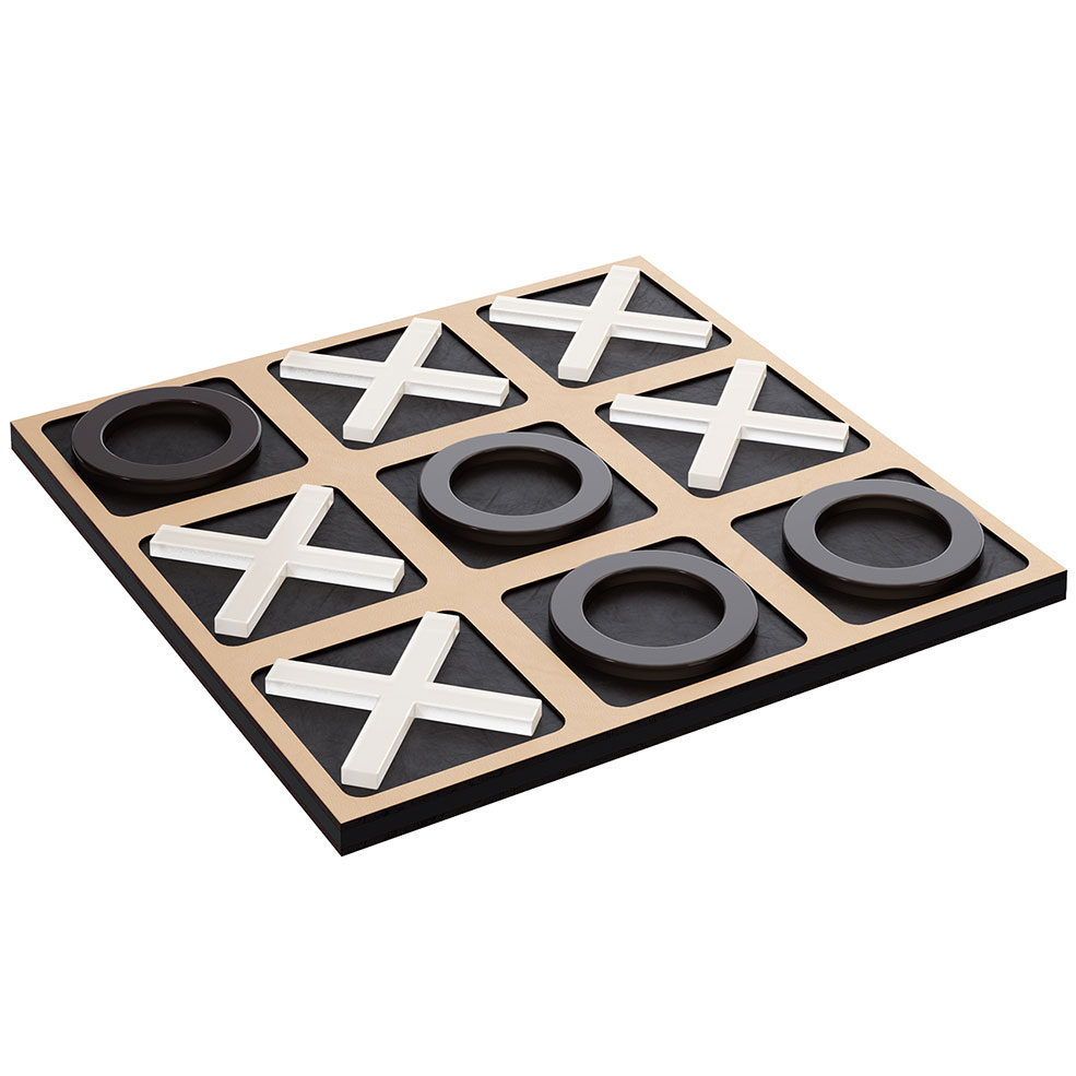 井字游戏摆件装饰游戏3D模型素材下载Tic Tac Toe Game by ADJ Style
