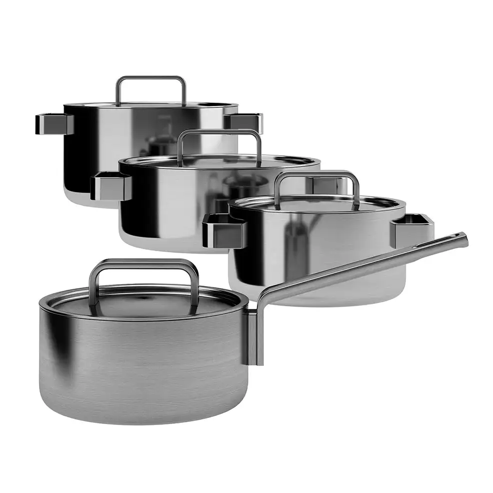 四件套烹饪锅具厨房用具3D模型素材下载Tools 4 Set Cooking Pots by Iittala