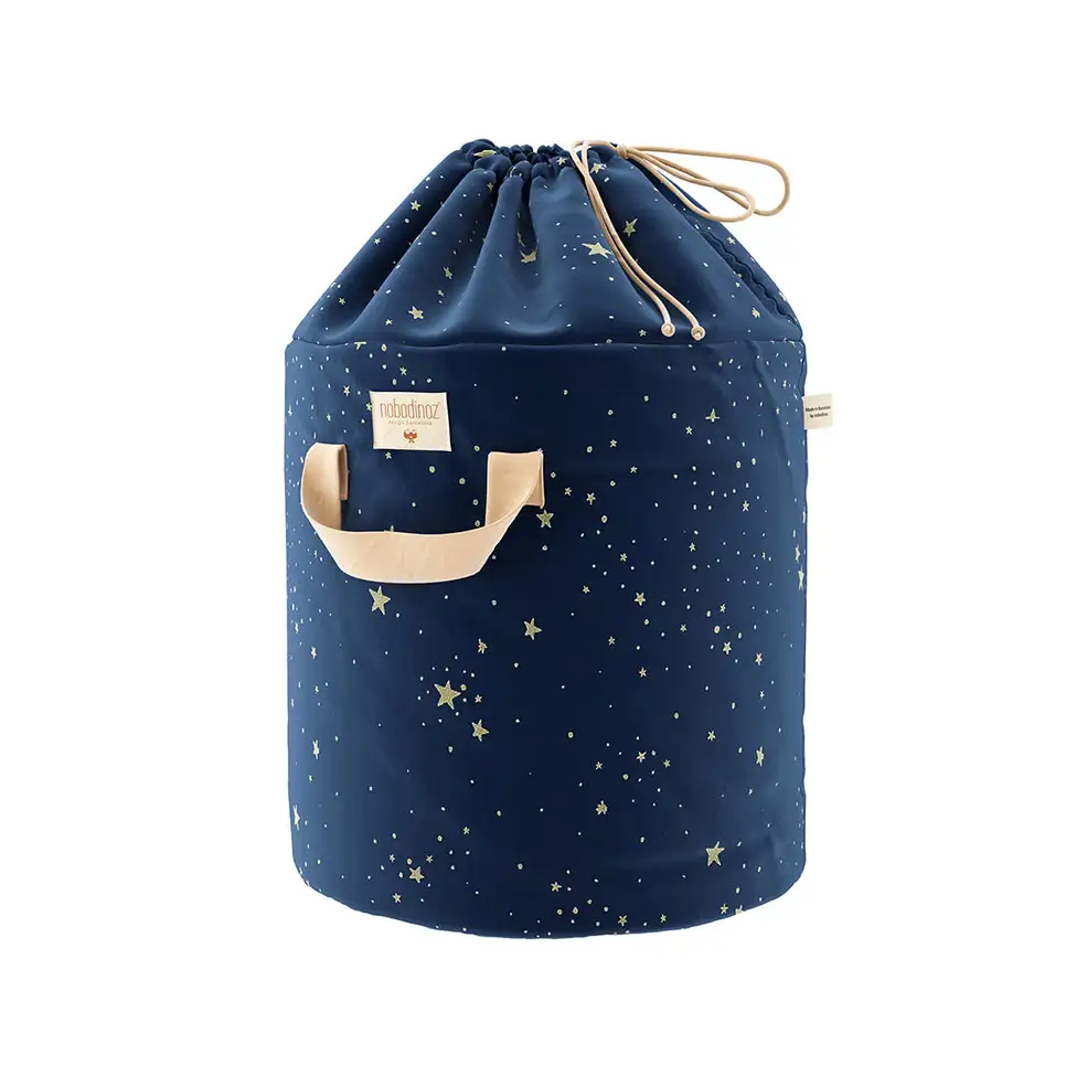 竹制玩具收纳袋儿童用品3D模型素材下载Toy Bag Bamboo Gold Stella Night Blue by Nob
