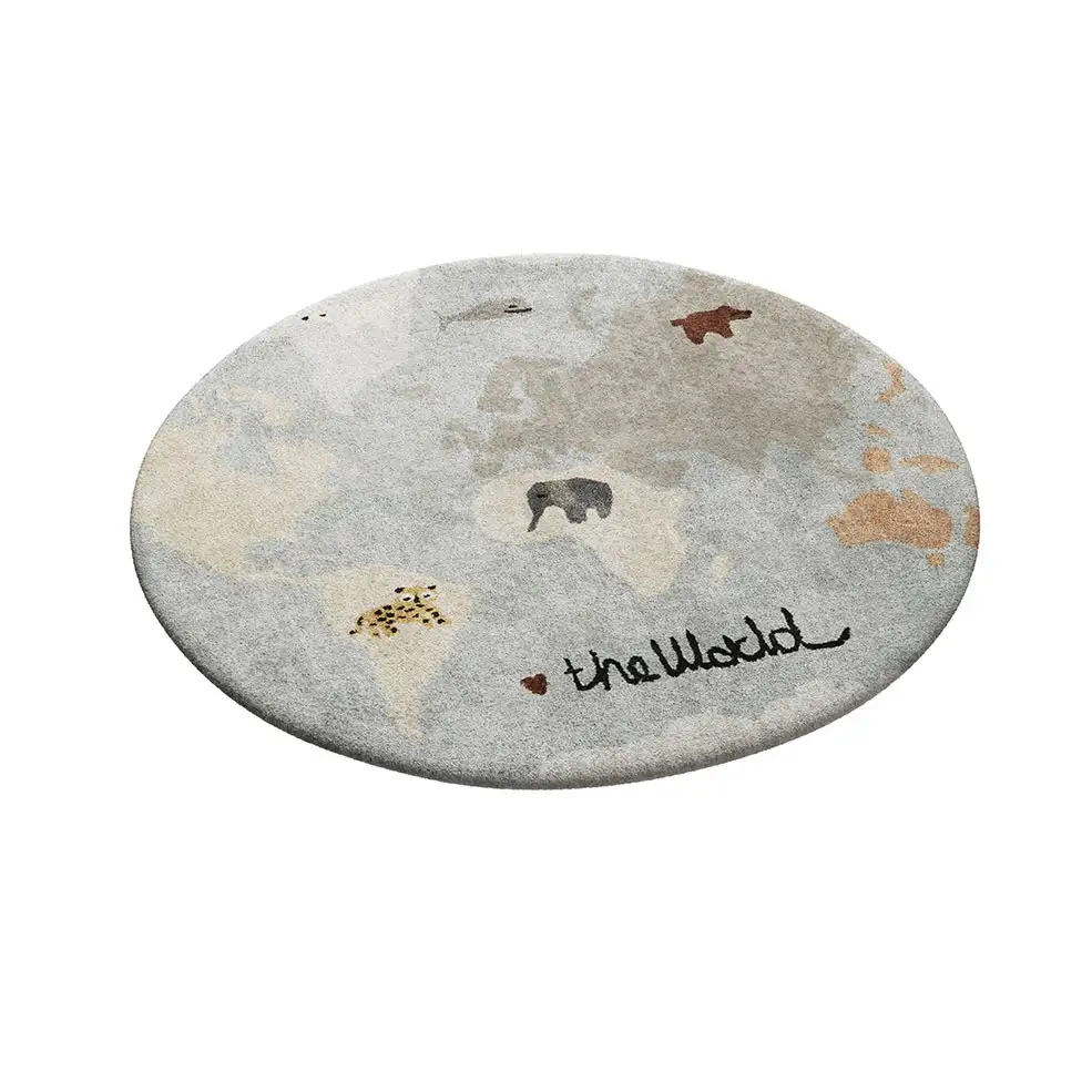 簇绒世界地图地毯装饰地毯3D模型素材下载Tufted The World Rug by Oyoy